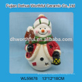 2016 new arrival ceramic candle holder in snowman shape